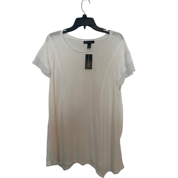 NWT INC International Concepts white short sleeve women’s shirt, size 1x - Picture 1 of 7